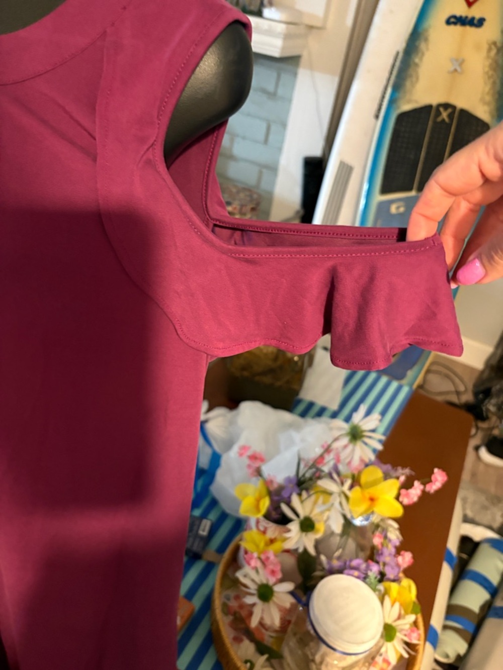 Candie's Raspberry Pink Ruffle Sleeve Midi Dress - Picture 2 of 5